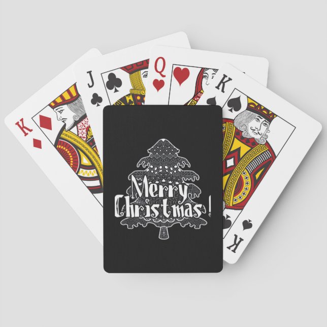 Baralho Feliz Natal, árvore de Natal Clássico (Verso)