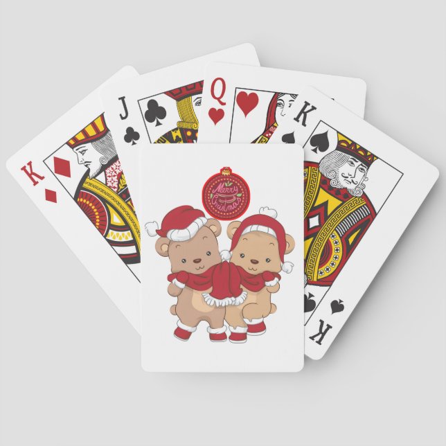 Baralho Feliz Natal Jogando Cartões (Verso)