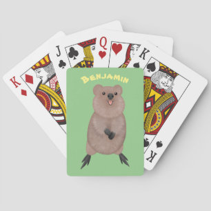 Baralho Feliz sorriso, design de desenho animado de quokka