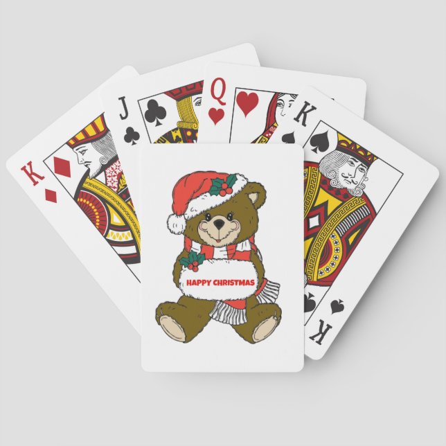 Baralho Feliz Urso de Natal (Verso)