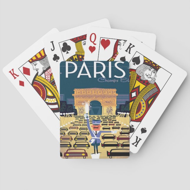 Baralho Férias de turismo de retro-turismo em Paris, Franç (Verso)