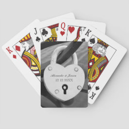 Baralho Festa de casamento de cadeado de amor a jogar cart