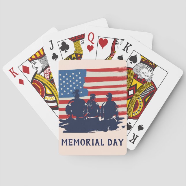 Baralho Festa de Churrasco do Dia Memorial (Verso)