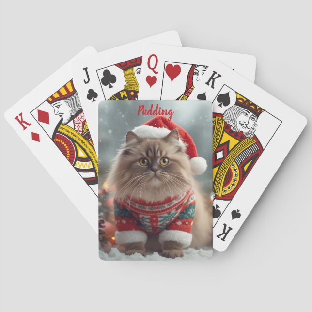 Baralho Festive Ragdoll Cat Christmas Personalized  (Verso)