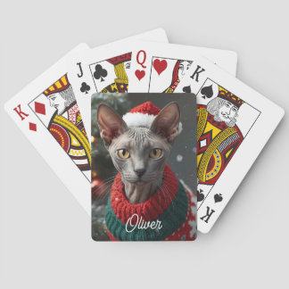 Baralho Festivo Cornish Rex Cat Natal Personalizado