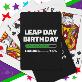 Baralho Fev 29 Ano Leap Aniversário 75% Dia do Leap de Car