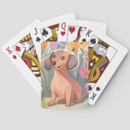 Baralho Filhote de Dachshund | Cachorro de Aquarela Animal