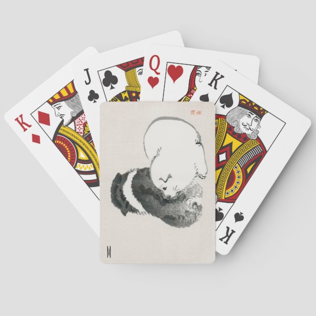 Baralho Filhotes brancos e pretos personalizados Kōno Bair (Verso)