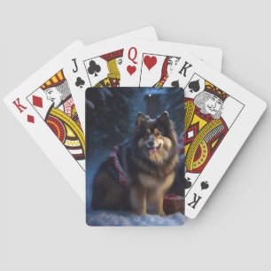 Baralho Finnish Lapphund Neve Trenó Natal Decoração de Nat