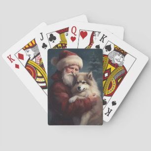 Baralho Finnish Lapphund Papai Noel Festivo Natal