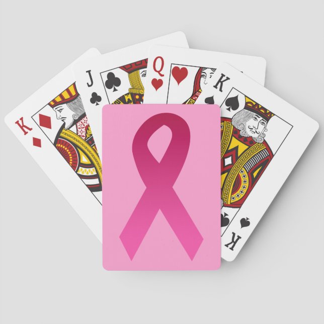 Baralho Fita rosa de reconhecimento do cancer da mama (Verso)