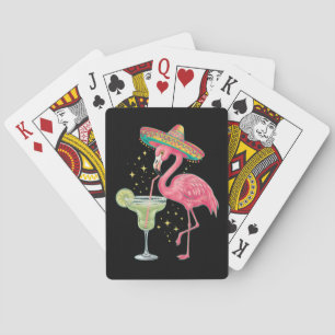 Baralho Flamingo Bebendo Margarita Poncho Mexicano Diverti