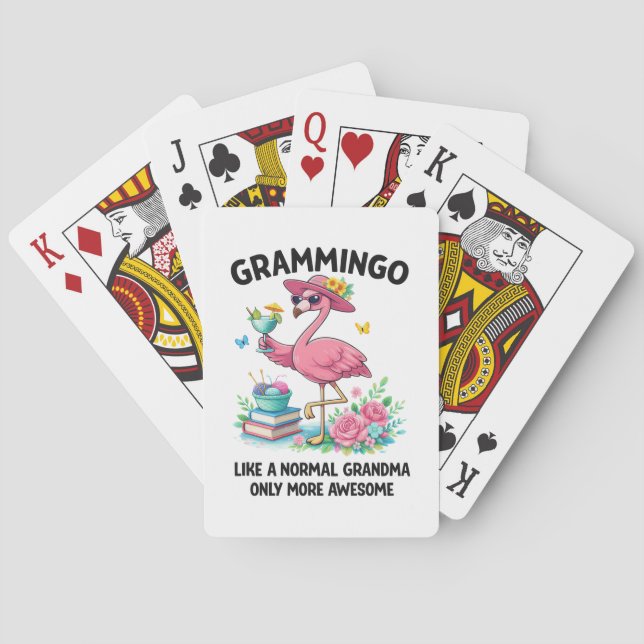 Baralho Flamingo Grammingo Como uma Avó Normal Só que Mais (Verso)