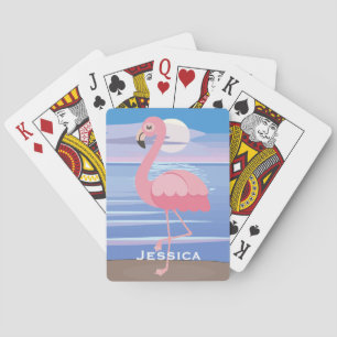 Baralho Flamingo, Ilha Tropical Personalizada e Bonita