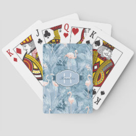 Baralho Flamingo Orchid Padrão Tropical Blue ID868