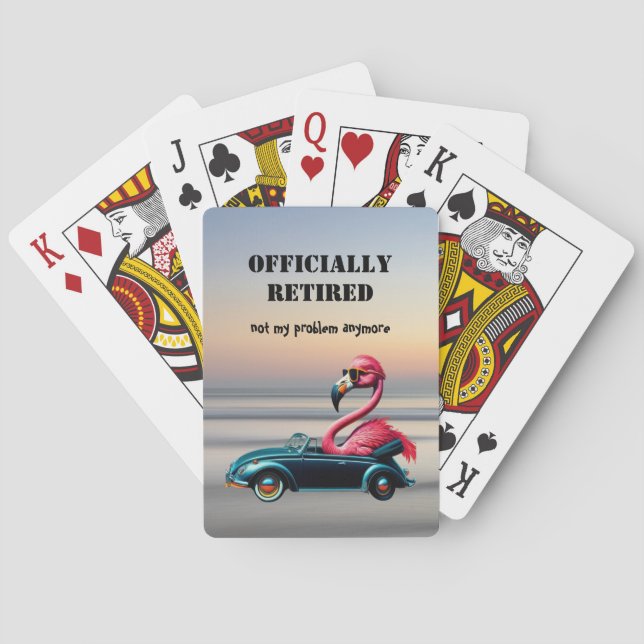 Baralho Flamingo Rosa Oficialmente Aposentado no Convertív (Verso)