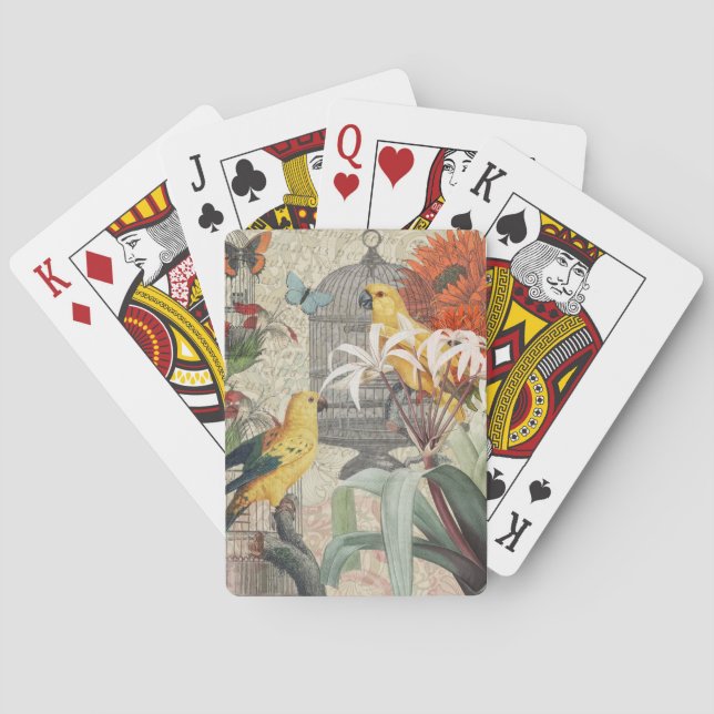 Baralho Flor Anticial Tropical Amarelo-papagaio (Verso)