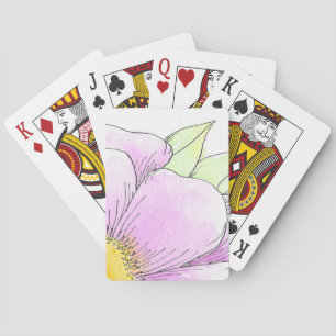 Baralho Flor de Aquarela Rosa Caprichosa