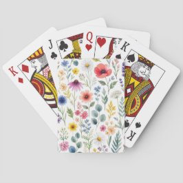 Baralho Flor de Campo Botânico Floral Aquarela Selvagem