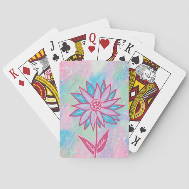 Baralho Flor de Pastel Desenhada à Mão Fofa (Verso)