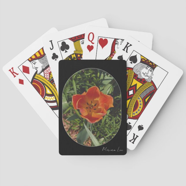 Baralho flor de primavera vermelha (Verso)