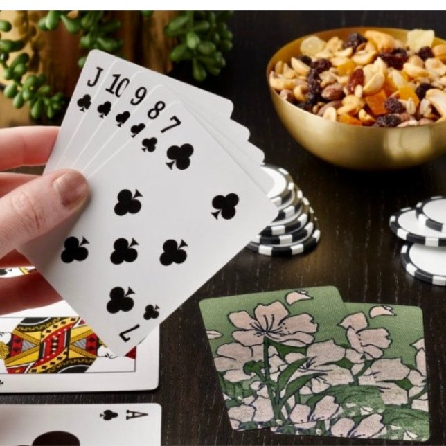 Baralho Flor de Rosa Verde (Poker cards easy to shuffle, smooth card stock. Dimensions: 2.5" x 3.5”. 
)