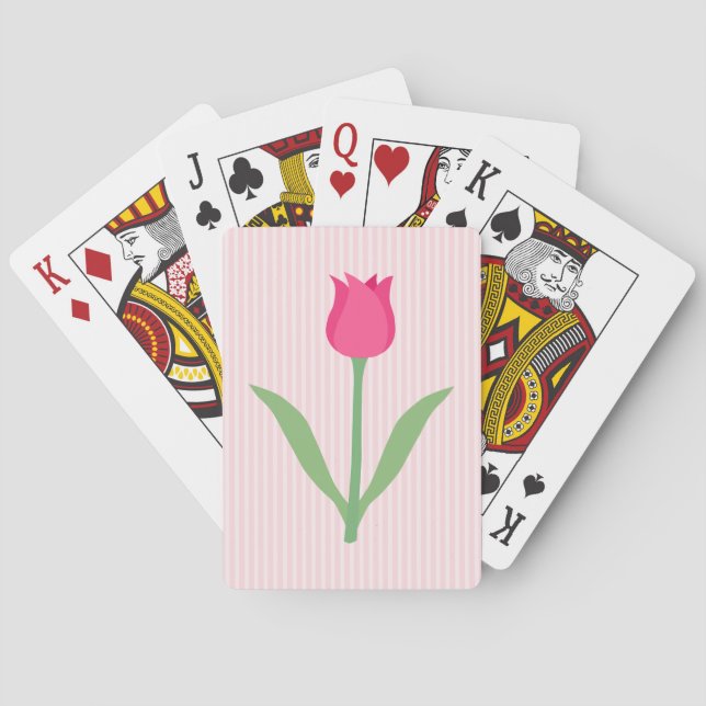 Baralho Flor de Tulipas Rosa bonito. (Verso)