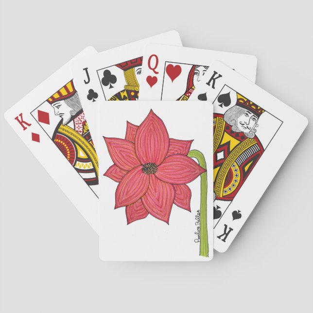 Baralho Flor Estrela Vermelha (Verso)