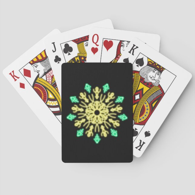 Baralho Flor néon amarela e verde (Verso)