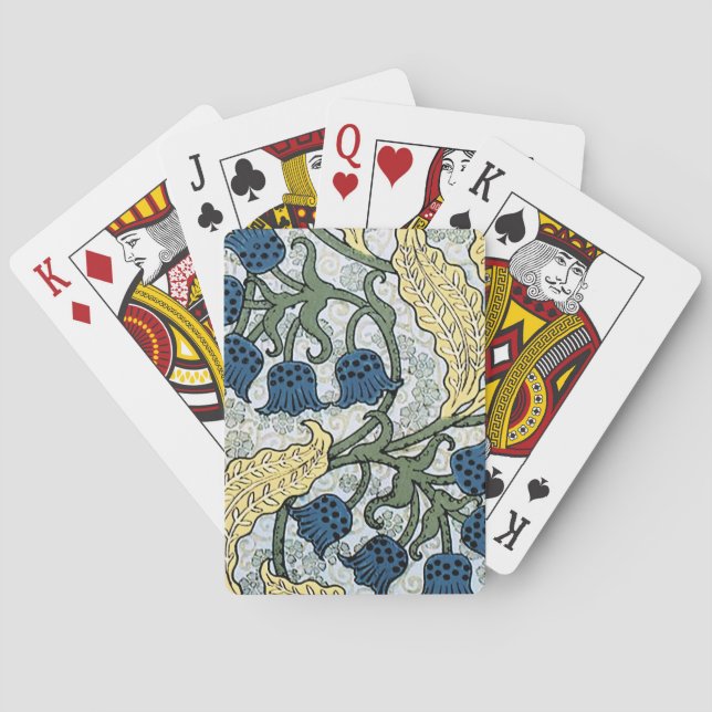 Baralho Floral Blue Flowers Lily Valley Repetindo (Verso)