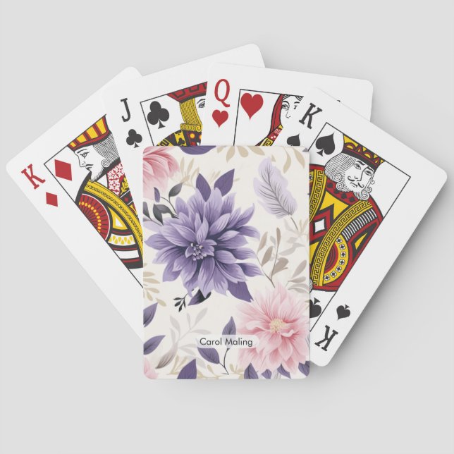 Baralho Floral Personalized Pack of Cards | Custom Greetin (Verso)