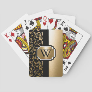 Baralho Floral Preto e Ouro