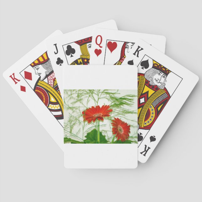 Baralho Floral vermelho (Verso)