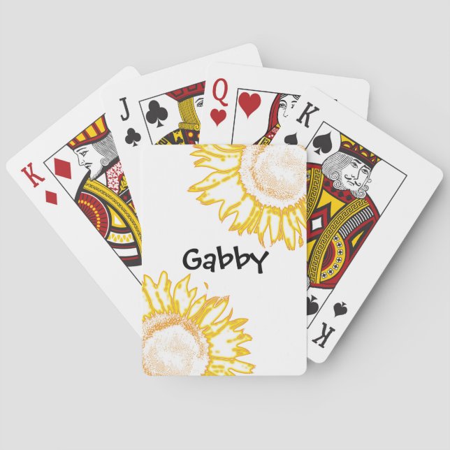 Baralho Flores Amarelas Neon Personalizadas (Verso)