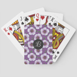 Baralho Flores azuis doces do jardim com monograma feito