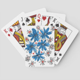 Baralho Flores brancas e azuis