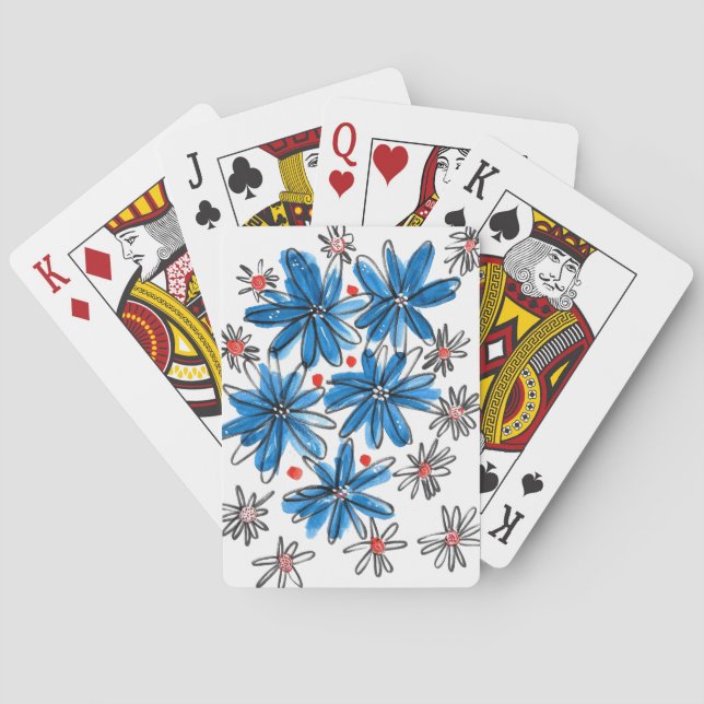 Baralho Flores brancas e azuis (Verso)