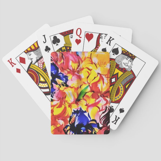 Baralho Flores de Abstrato de Verão Exóticas (Verso)