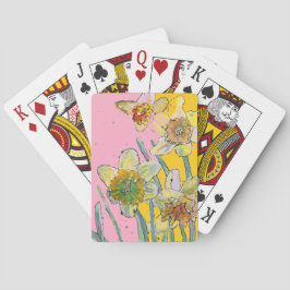 Baralho Flores de Aquarelas Primavera amarelo-nariz-Daffod