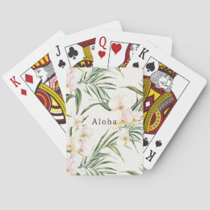 Baralho Flores De Orquídeas Brancas Tropicais