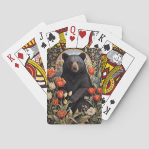 Baralho Flores de Tulipas Coloridas do Urso Negro