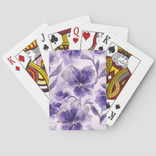 Baralho Flores de Violeta em Aquarela Pintadas
