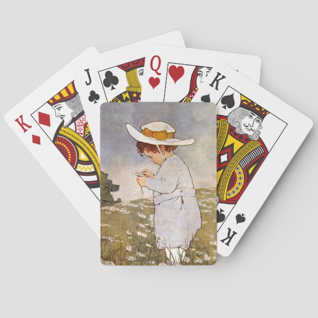 Baralho Flores de Visitas de Crianças Antigas (Verso)