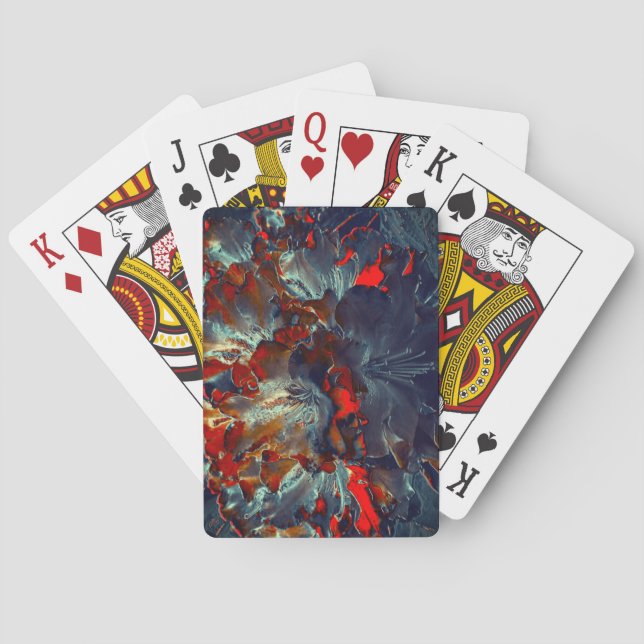 Baralho Flores digitais em cinzas e carvão sobre carvões (Verso)