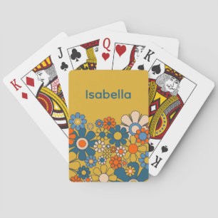 Baralho Flores do Groovy Retro 60s 70s Personalizadas