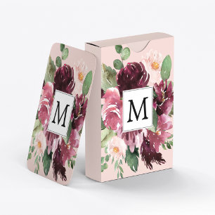 Baralho Flores Modernas de Aquarela Monogramadas