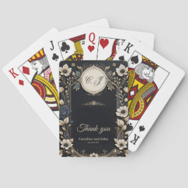 Baralho Flores românticas brilhantes sobre fundo azul prof