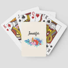 Baralho Flores Tropicais Exóticas em Rosa e Aqua