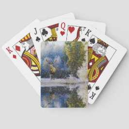 Baralho Floresta de Berrendas de inverno com Aquarela