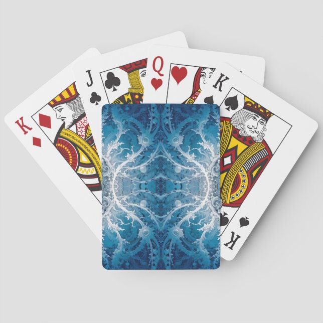 Baralho Fluxo Cósmico Sagrado - Simetria de Prata Azul (Verso)